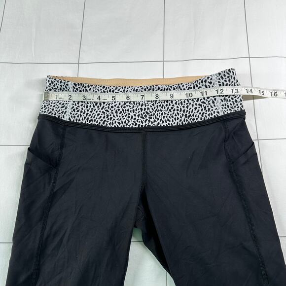 Lululemon Leggings Womens 6 Black Pace Rival Miss Mosaic Running Athletic Crop - Picture 8 of 11